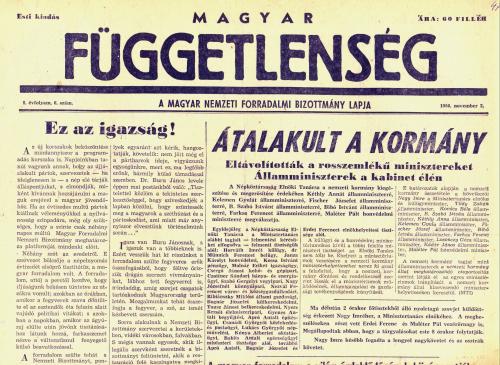 Magyar Függetlenség - 1956 november 3