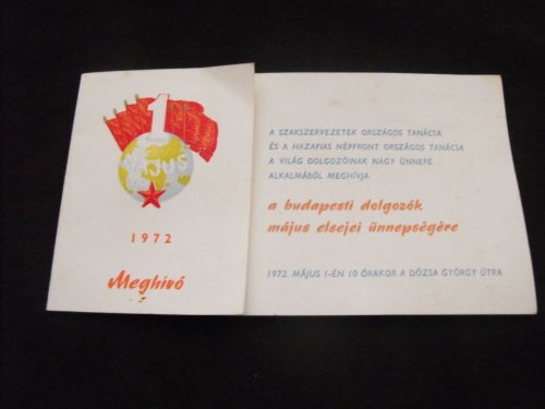 Meghívó 1972 Május 1 Meghívó 1972 Május 1