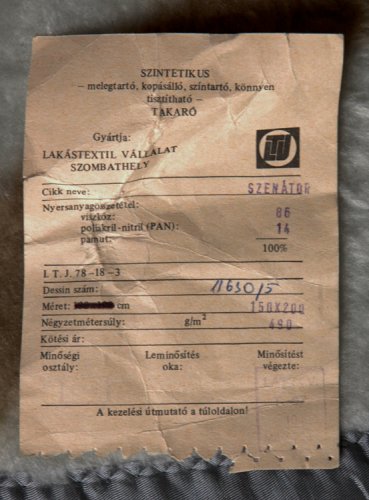 'Szenátor' takaró 'Szenátor' takaró