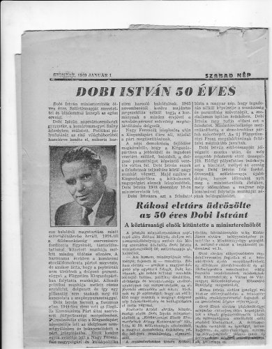 Dobi István ötven éves Dobi István ötven éves