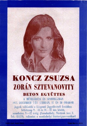 Koncz Zsuzsa miniplakát Koncz Zsuzsa miniplakát