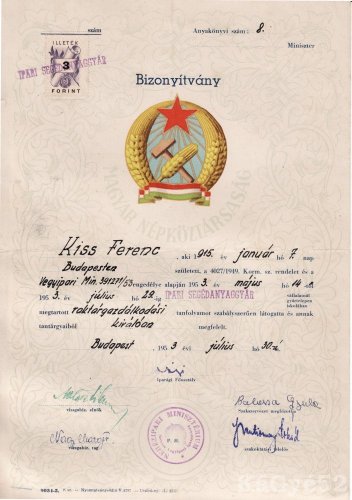 Bizonyítvány tanfolyam elvégzéséről Bizonyítvány tanfolyam elvégzéséről