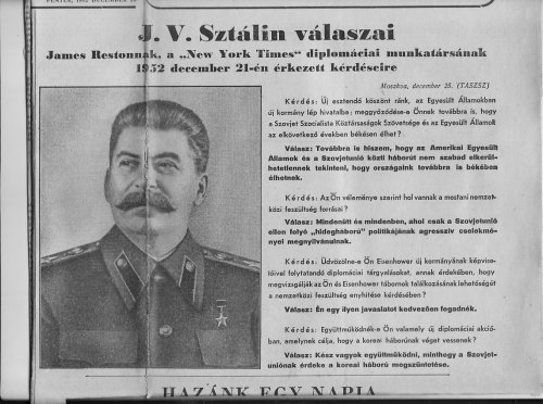 Sztálin válaszai a New York Timesnak