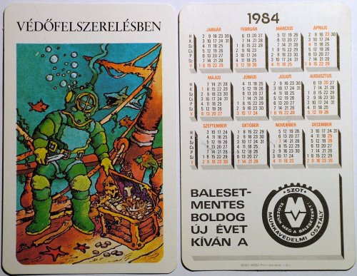 Szot kártyanaptár 1: Védőfelszerelésben. 1984