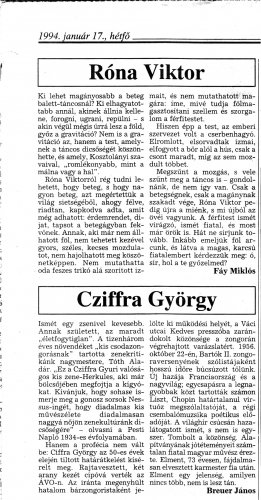 Róna Viktor és Cziffra György húsz éve hunyt el