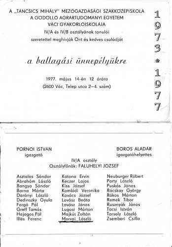 Ballagási meghivó Ballagási meghivó