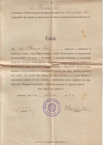 Bírói eskü Bírói eskü