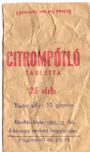 Citrompótló papírzacskója Citrompótló papírzacskója
