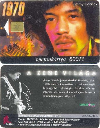Telefonkártya Jimi Hendrix Telefonkártya Jimi Hendrix