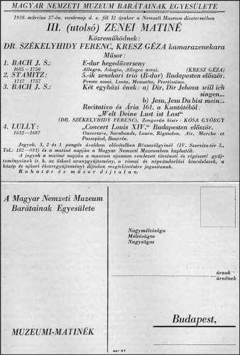 A Magyar Nemzeti Muzeum Barátainak Egyesülete --- értesítő 1936-ból A Magyar Nemzeti Muzeum Barátainak Egyesülete --- értesítő 1936-ból