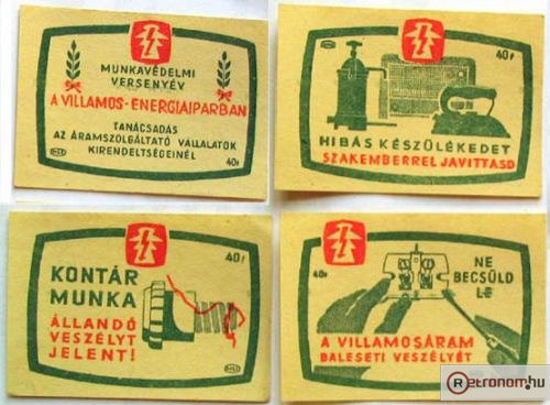 Munkavédelem gyufacímkék