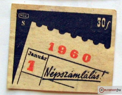 Népszámlálás gyufacímke Népszámlálás gyufacímke