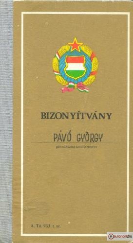 Gimnáziumi bizonyítvány