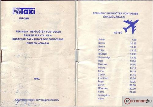 Főtaxi reptéri indulás-érkezés