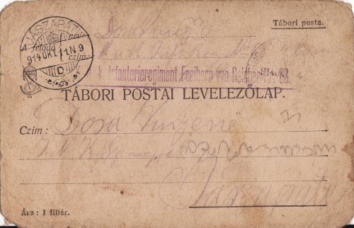 Tábori postai levelezőlap