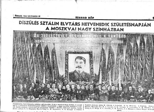 Diszünnepség Sztálin 70. születésnapján Diszünnepség Sztálin 70. születésnapján