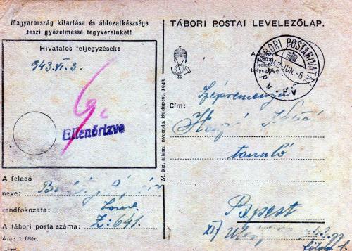 Tábori postai levelezőlap Tábori postai levelezőlap