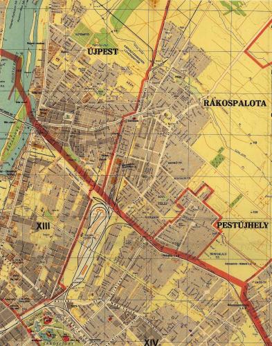Újpest Rákospalota és Pestújhely térképe 1943