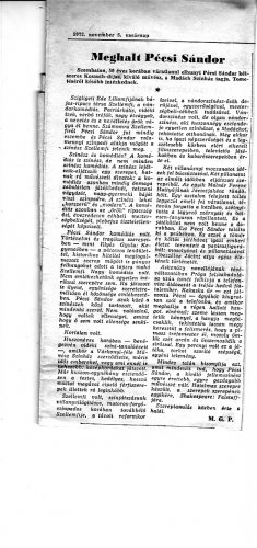 Pécsi Sándor elhunyt Pécsi Sándor elhunyt