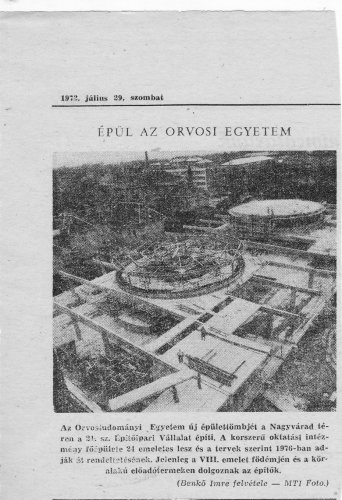 Épül az Orvostudományi Egyetem Épül az Orvostudományi Egyetem