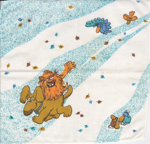 Pom Pom és Gombóc Artúr textil zsebkendőkön