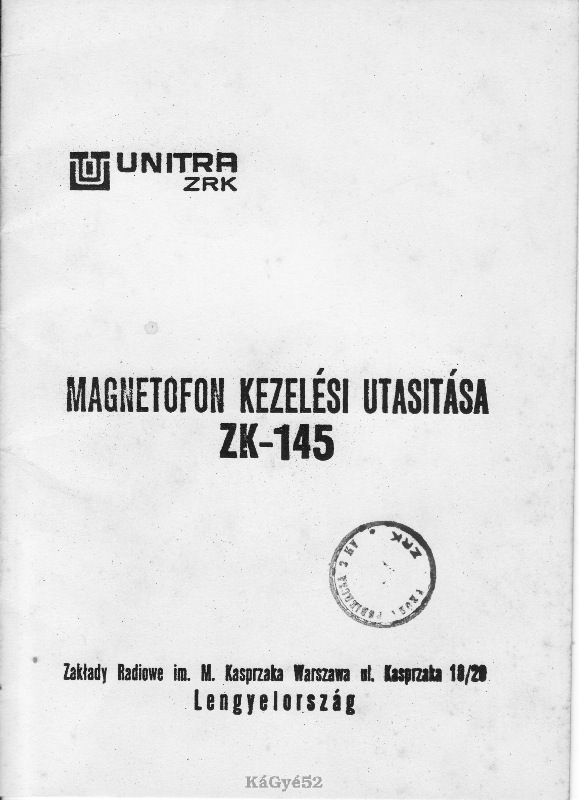 Kezelési utasítás