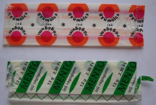 Csemege rágógumi papír 4 db-os