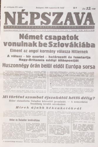 NÉPSZAVA 1939.08.29. kedd 