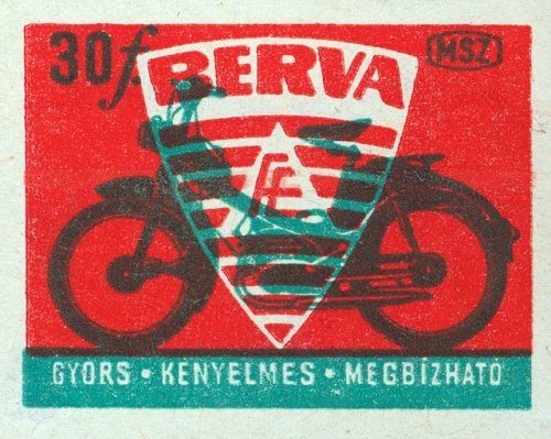 Berva moped gyufacímke