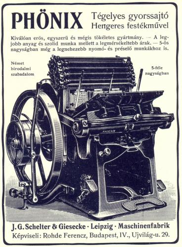 Phönix nyomdagép (tégelyes gyorssajtó)