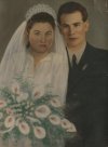 Kézzel átfestett esküvői fotó