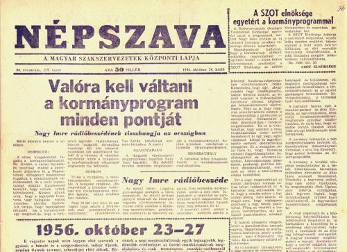 Népszava - 1956 október 29