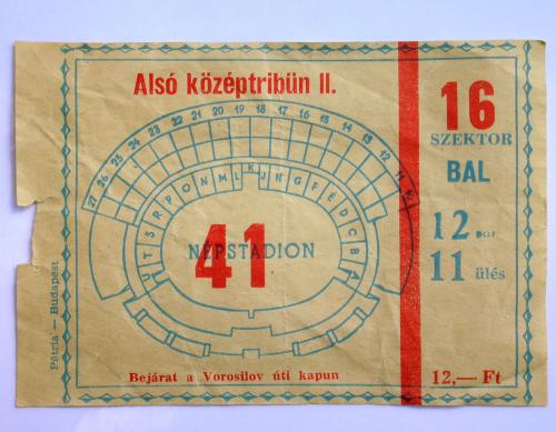 Népstadion focijegy Népstadion focijegy