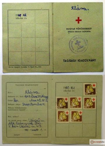Vöröskereszt Tagsági Igazolvány Vöröskereszt Tagsági Igazolvány