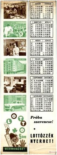 Lotto naptár könyvjelző