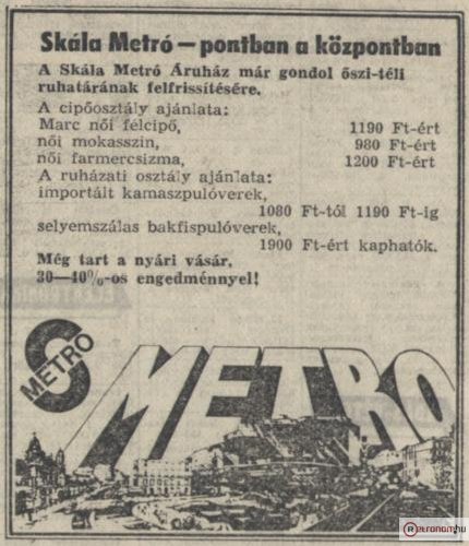 Skála Metro hirdetés