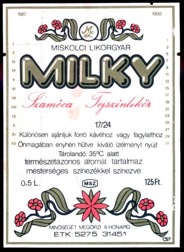 Milky szamóca tejszínlikőr