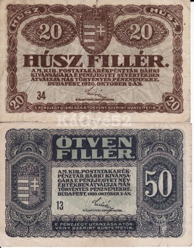 Húsz fillér ötven fillér Húsz fillér ötven fillér