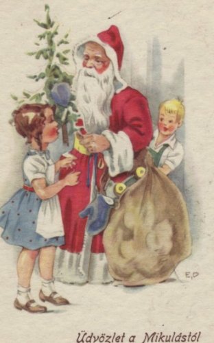 Mikulás képeslap Mikulás képeslap