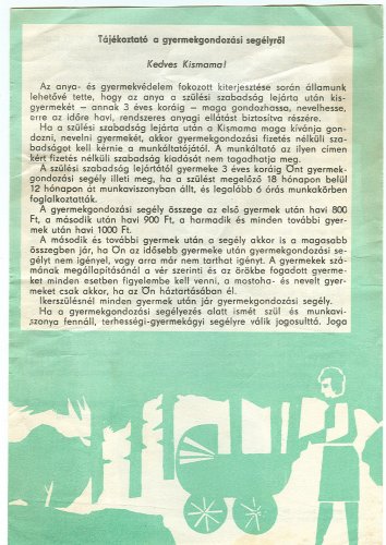 Tájékoztató a gyermekgondozási segélyről Tájékoztató a gyermekgondozási segélyről
