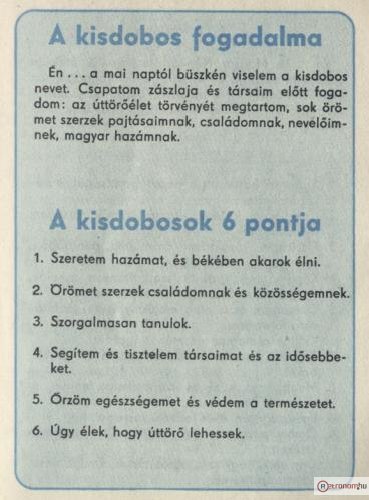 Kisdobosok 6 pontja Kisdobosok 6 pontja