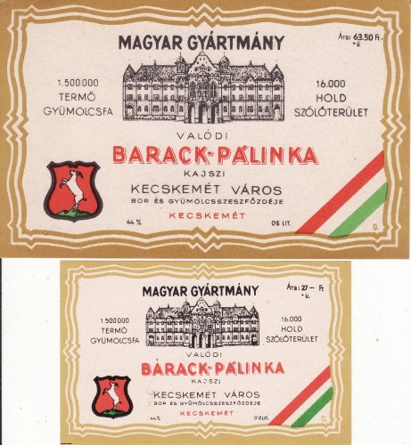 Barackpálinka italcímke Barackpálinka italcímke
