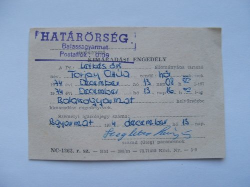 Kimaradási engedély 1974