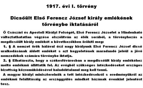 Törvény Ferenc József emlékéről