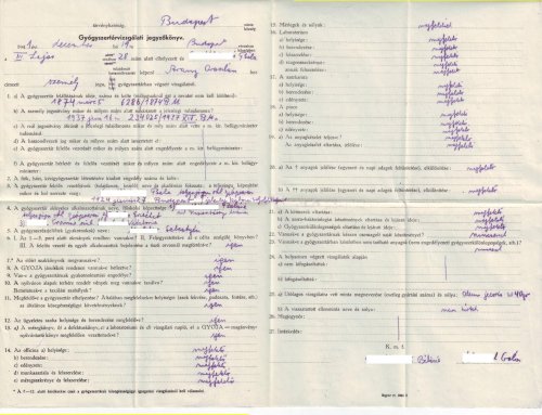 Gyógyszertári vizsgálati jegyzőkönyv 1941 Gyógyszertári vizsgálati jegyzőkönyv 1941