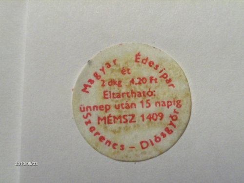 Szerencsi csokoládé címke