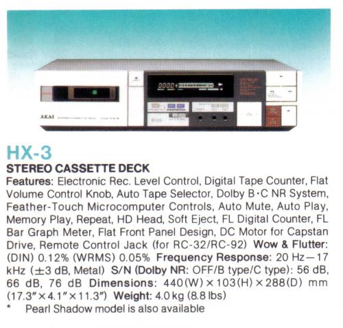 Akai HX-3 kazettás magnó