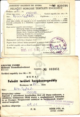 Területi horgászengedélyek