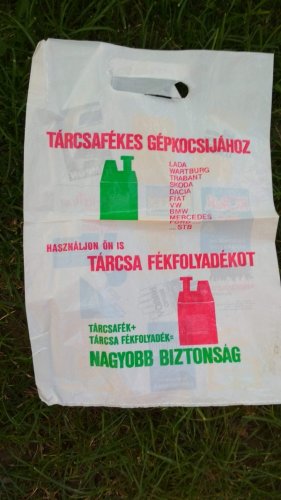 Tárcsafék folyadék reklámzacskó Tárcsafék folyadék reklámzacskó