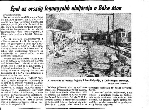 Épül az ország legnagyobb aluljárója Épül az ország legnagyobb aluljárója